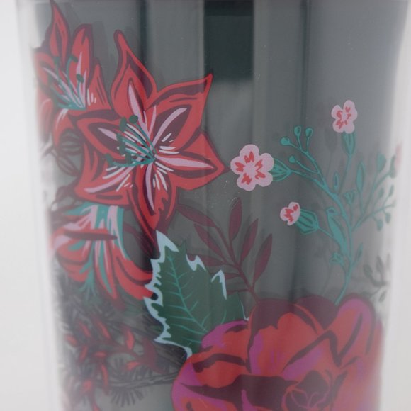 Starbucks Holiday 2022 Poinsettia Venti Tumbler Flower Straw Topper Rosette New - Picture 9 of 15